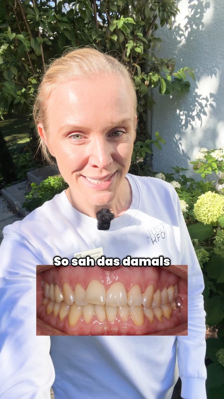 Eine meiner Lieblingsgeschichten aus der Praxis. Mit 52 kam sie zu uns, die Frontzähne standen nicht in einer Reihe, …